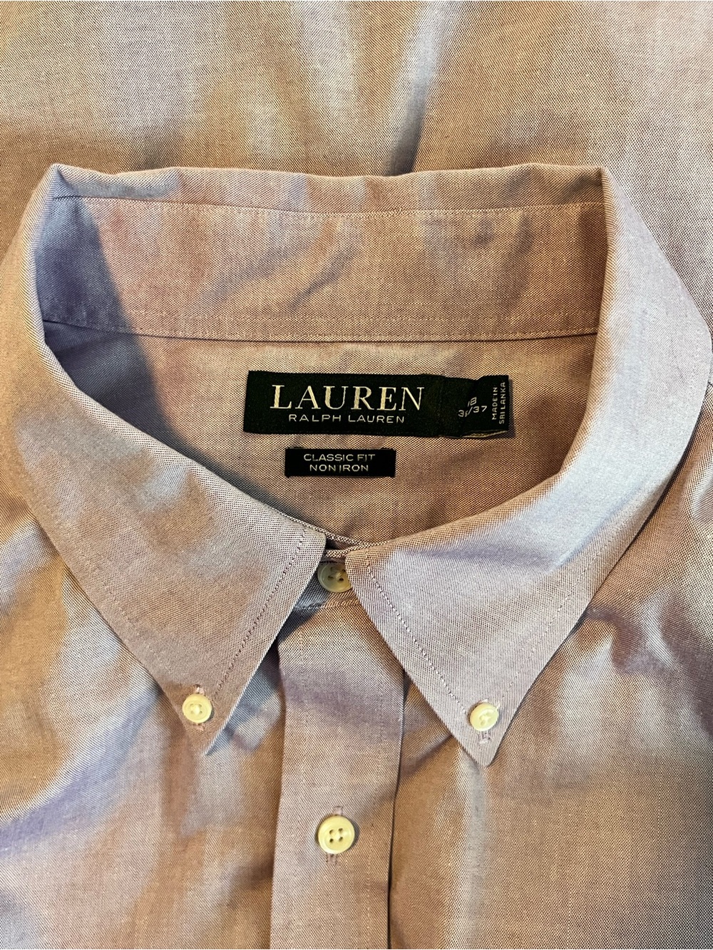 Lauren Ralph Lauren Men's Button-Down Long Sleeve Soft Lavender SZ 18 EUC